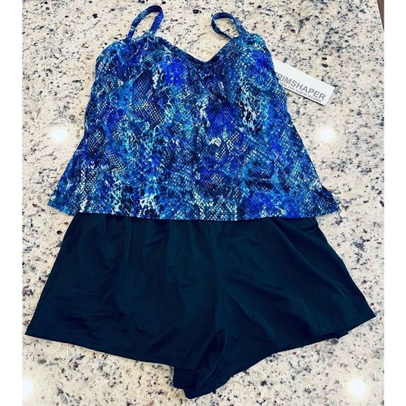 Trimshaper Women's Swimwear Water Lily Farrah Romper One Piece - Picture 2 of 6